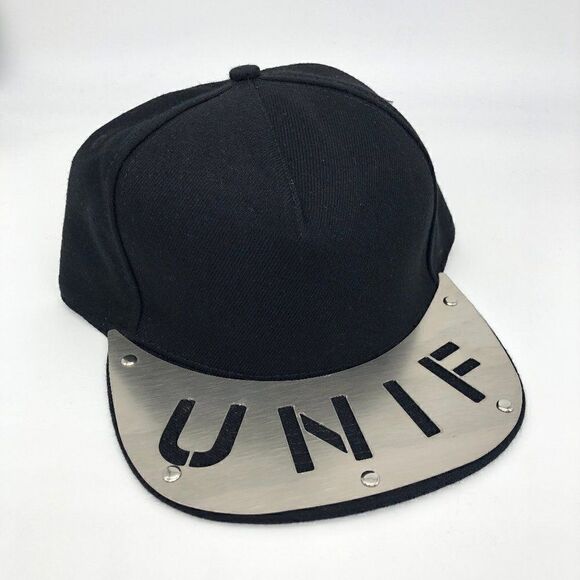 New UNIF Metal Logo Baseball Flat Bill Cap Hat - Picture 1 of 6
